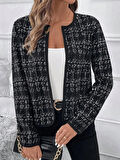 Kadın Uzun Kollu önü Açık şanel Kısa Ceket
