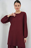 Tunik Pantolon Alt Üst Takım 6663 - Bordo