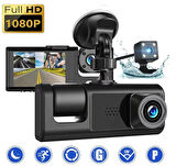 S1 Siyah 1080p Araç içi 3 Kameralı Lcd Ekranlı Gece Görüşlü , G-sensör , Geri Görüş Kamera - İç Görüş