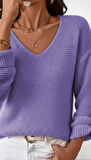 Kadın Uzun Kollu V Yakalı Düğmeli Triko Bluz