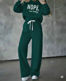 Kadın Uzun Kollu Nope Baskılı Beli Ribanalı Ikili Takım