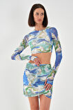 ALEXANDERGARDİ TÜL DETAYLI CROP TAKIM(A23-10147)