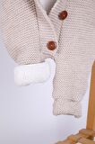 Babyhola %100 Kalın Triko İçi Velsoft Tulum Kız Erkek Bebek Çocuk Ponpon Kapüşonlu Kışlık Dış Tulum 5716