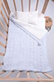 Babyhola 4043 Triko 75x80 cm Bebek Battaniyesi Mavi