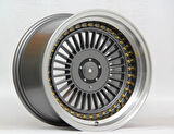 4*100*16 4*108*16*10.0 CH73.1 GUNMETAL LIP POLISH GOLD RIVES