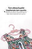 Sweet 48 Adet Pembe Bebek Elbise Askısı 30 Cm Fiyonklu Kelebek Bebek Çocuk Kıyafet Askısı