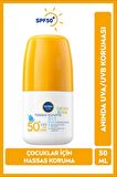 Nivea SUN Bebekler İçin Hassas Koruma Güneş Koruyucu Roll-on 50ml, SPF50, UVA UVB Koruması, Suya Dayanıklı