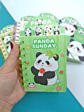 Sevimli Panda Ayraçlı Mini Not Defteri (9x14,5 cm) - Süslü Panda