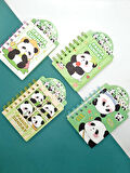 Sevimli Panda Ayraçlı Mini Not Defteri (9x14,5 cm) - Süslü Panda