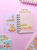 Sevimli Capybara Kapibara Ayraçlı Mini Not Defteri (9x14,5 cm) - Yeşil