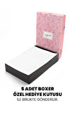 Öts Premium 5’li Kız Çocuk Boxer - Hediye Kutulu, Pamuklu Kumaş, Ultra Yumuşak, Esnek Kalıp, Etikets