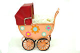 Dekoratif Metal Bebek Arabası Biblo Vintage Hediyelik