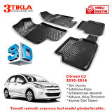 Citroen C3 2010-2016 Premium 3D Havuzlu Paspas Seti