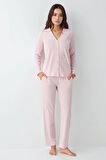 Kadın Modal Pamuklu Pijama Takımı Çorap Hediyeli QP9K1R1K5R