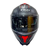 Sway Kapalı Kask Sw 865 Space Siyah Kırmızı