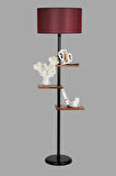 MODA LAMBADER SİYAH SİLİNDİR HASIR BORDO ABAJURLU