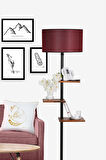 MODA LAMBADER SİYAH SİLİNDİR HASIR BORDO ABAJURLU