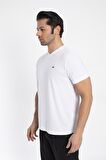Crozwise V Yaka Erkek Beyaz Spor T-shirt - 7136-04