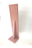 Yerli Üretim Moscow Model Süet Kumaş Pembe Renk 40/10 Cm Ayaklı Takı Sergileme Standı