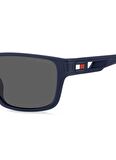 Tommy Hilfiger Gri Erkek Dikdörtgen Güneş Gözlüğü 205416FLL55IR