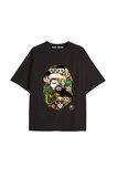 UNİSEX Bay Bape Desenli Siyah Yazlık T-shirt