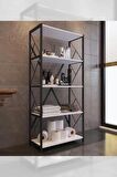 Mony Metal Banyo Rafı Ünite 5 Raflı Banyo Düzenleyici Raf Deterjan Havlu Rafı Havluluk 150 cm Beyaz