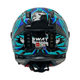 Sway Kapalı Kask Sw 868 Cannibal Siyah Mavi