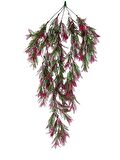 Yapay Çiçek Sarkan Çiçek Yeşil Bordo Fern725 Yapay Sarmaşık  70*30cm UV Katkılı Güneşe Dayanıklı