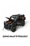 Çek Bırak Işıklı Ve Sesli Off Road Jeep 23 cm Çekme Halat İpli Metal Kasa Açılabilir Kapılar