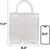 Çanta Vazo Köşeli Model Cam Çiçek Vazosu Dekoratif Şeffaf Vazo Büyük Boy Glass Bag Vase