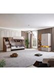 Ranza, Milano Genç Odası Takımı Çift Kişilik Modern Ranza + Üç Kapaklı Modern Dolap