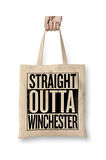 Straight Outta Winchester Supernatural Beyaz Bez Çanta Uzun Saplı Alışveriş Çantası Plaj Çantası