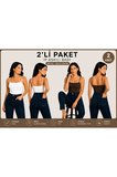 Body ip askılı standart boy viskon ring örme kumaş kadın body 2 li paket
