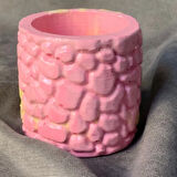 Uretti - Ayşe 7362 - El Yapımı Alçı Tozu Minik Pembe Dekoratif Saksı - 7 x 7 cm