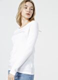 Benetton Bisiklet Yaka Beyaz Kadın T-Shirt