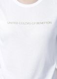 Benetton Bisiklet Yaka  Normal Kalıp  Kadın Beyaz T-Shirt  -  3GA2E16A2