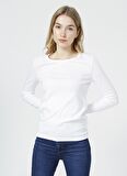 Benetton Bisiklet Yaka Beyaz Kadın T-Shirt