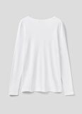 Benetton Bisiklet Yaka Beyaz Kadın T-Shirt