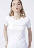 Benetton Bisiklet Yaka  Normal Kalıp  Kadın Beyaz T-Shirt  -  3GA2E16A2