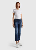 Benetton Bisiklet Yaka  Normal Kalıp  Kadın Beyaz T-Shirt  -  3GA2E16A0
