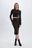 DeFacto Slim Fit Dar Kesim Bisiklet Yaka Triko Kazak A2057AX24AUAR227