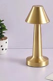 İpek Yıldızı® Çatı Model Gold Renk Şarjlı Dokunmatik 3 Renkli LED Masa Lambası