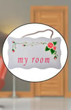 İpek Yıldızı® Decotown My Room Benim Odam Dekoratif Çiçek Desenli Kapı Askısı
