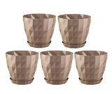 Omnipazar SO-KRT5 Dekoratif Kristal Saksı Takımı 6 lt Mocha 5 Adet