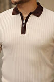 Erkek Kol Ve Yaka Detaylı Uzun Kollu Triko