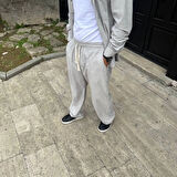 Erkek Fitilli Kadife Cepli Buggy Pantolon Oversize Rahat Kalıp  Gri