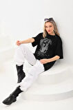 Unisex Taş Desenli Oversize Thirt  iyah