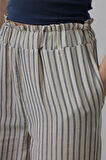 Çizgili Pamuklu astikli Pantolon  Bejacivert