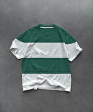 Unisex Bisiklet Yaka Parçalı Thirt  Yeşil