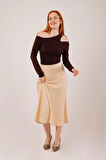 Çan Kesim Midi Krem aten Etek